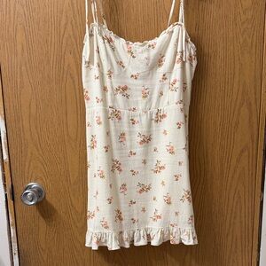 Mahina Cream Floral Mini Dress